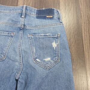 MOTHER Superior The Insider Crop Step Fray Distressed Jeans in Holy Melancholy